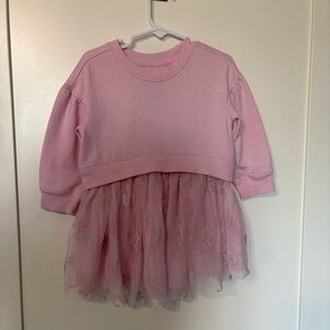 6/$20 Cat & Jack Girls Pink Tulle Sweatshirt Dress 18M EUC